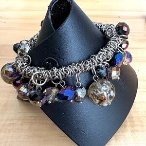 Cha Cha Multicolor Beaded Bracelet Crystals & Handmade Glass Beads